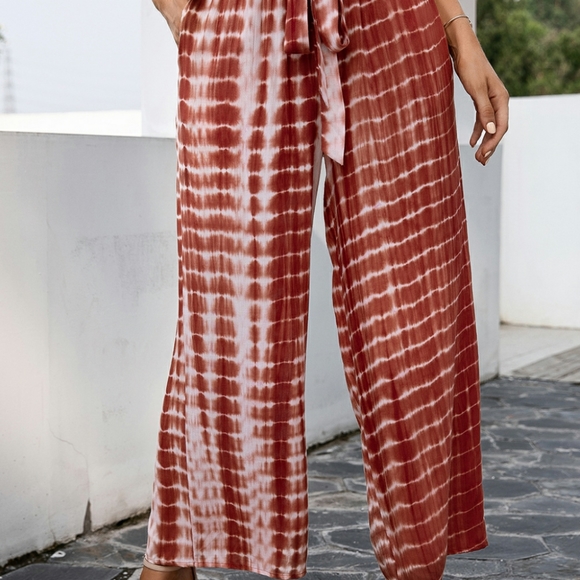 Tie-Dye Tie Waist Wide Leg Pants - Picture 2 of 4